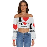 I love brandy Long Sleeve Crinkled Weave Crop Top