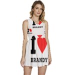 I love brandy Sleeveless High Waist Mini Dress