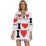 I love brandy V-Neck Placket Mini Dress