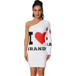 I love brandy Long Sleeve One Shoulder Mini Dress