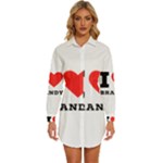I love brandy Womens Long Sleeve Shirt Dress