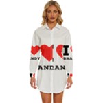 I love brandy Womens Long Sleeve Shirt Dress