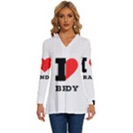 I love brandy Long Sleeve Drawstring Hooded Top