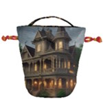 Victorian House In The Woods Drawstring Bucket Bag