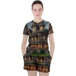 Victorian House In The Woods Women s Tee and Shorts Set