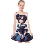 Cute Adorable Victorian Gothic Girl Kids  Cross Back Dress