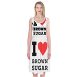 I love brown sugar Midi Sleeveless Dress