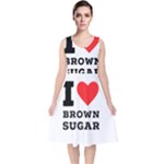 I love brown sugar V-Neck Midi Sleeveless Dress 