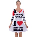 I love brown sugar Quarter Sleeve Skater Dress