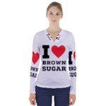 I love brown sugar V-Neck Long Sleeve Top