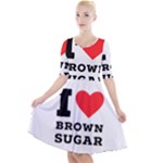 I love brown sugar Quarter Sleeve A-Line Dress