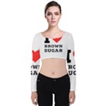 I love brown sugar Velvet Long Sleeve Crop Top