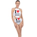 I love brown sugar Halter Side Cut Swimsuit