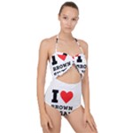 I love brown sugar Scallop Top Cut Out Swimsuit