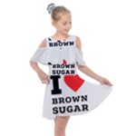 I love brown sugar Kids  Shoulder Cutout Chiffon Dress