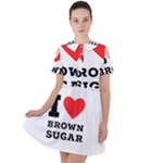 I love brown sugar Short Sleeve Shoulder Cut Out Dress 