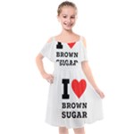 I love brown sugar Kids  Cut Out Shoulders Chiffon Dress