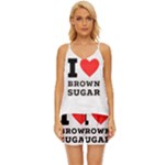 I love brown sugar V-Neck Satin Pajamas Set