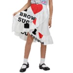 I love brown sugar Kids  Ruffle Flared Wrap Midi Skirt