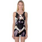 Cute Adorable Victorian Gothic Girl 2 One Piece Boyleg Swimsuit