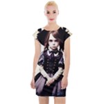 Cute Adorable Victorian Gothic Girl 2 Cap Sleeve Bodycon Dress