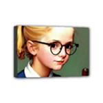 Schoolgirl With Glasses In School Uniform Mini Canvas 6  x 4  (Stretched)