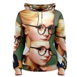 Schoolgirl With Glasses In School Uniform Women s Pullover Hoodie