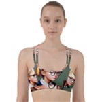 Schoolgirl With Glasses In School Uniform Line Them Up Sports Bra