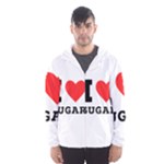 I love sugar  Men s Hooded Windbreaker