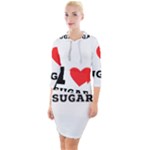 I love sugar  Quarter Sleeve Hood Bodycon Dress