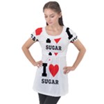 I love sugar  Puff Sleeve Tunic Top