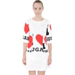 I love sugar  Quarter Sleeve Pocket Dress