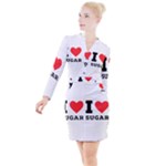 I love sugar  Button Long Sleeve Dress