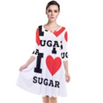 I love sugar  Quarter Sleeve Waist Band Dress