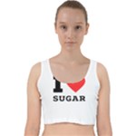 I love sugar  Velvet Racer Back Crop Top