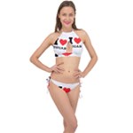 I love sugar  Cross Front Halter Bikini Set