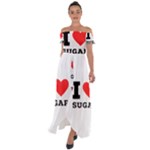 I love sugar  Off Shoulder Open Front Chiffon Dress