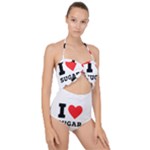 I love sugar  Scallop Top Cut Out Swimsuit