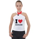 I love sugar  Cross Neck Velour Top