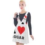 I love sugar  Plunge Pinafore Velour Dress