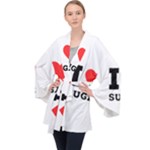 I love sugar  Long Sleeve Velvet Kimono 