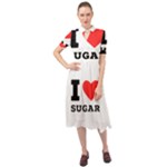 I love sugar  Keyhole Neckline Chiffon Dress