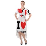 I love sugar  Front Wrap High Low Dress