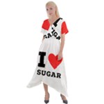 I love sugar  Cross Front Sharkbite Hem Maxi Dress