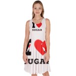 I love sugar  Knee Length Skater Dress With Pockets