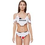 I love sugar  Ruffle Edge Tie Up Bikini Set	