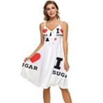 I love sugar  Sleeveless Tie Front Chiffon Dress