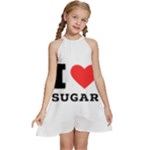 I love sugar  Kids  Halter Collar Waist Tie Chiffon Dress