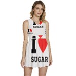 I love sugar  Sleeveless High Waist Mini Dress