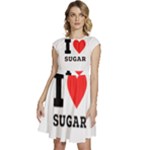 I love sugar  Cap Sleeve High Waist Dress